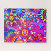 Boho florale abstracte kunst kleurig legpuzzel (Horizontaal)