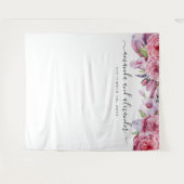 Boho florale achtergrond. Peony-trouwachtergrond Wandkleed (Voorkant (horizontaal))