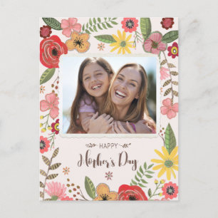 Boho florale blush girale moederdag briefkaart