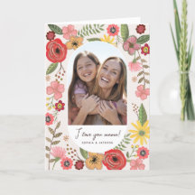 Boho florale blush girale moederdag tekening