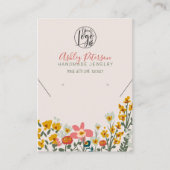 Boho florale logo juwelen oorringend ketting Qr-co Visitekaartje (Voorkant)