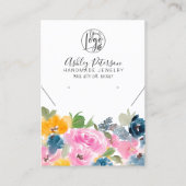 Boho florale logo sieraden oorbel ketting visitekaartje (Voorkant)