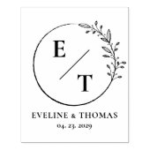 Boho florale met botanische bruiloft monogram logo rubberstempel (Afrduk)