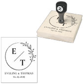 Boho florale met botanische bruiloft monogram logo rubberstempel (Gestempeld)
