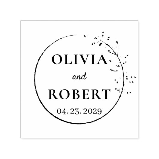 Boho florale met botanische bruiloft monogram logo  zelfinktende stempel (Design)