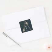 Boho florale piramide structural bruiloft vierkante sticker (Envelop)