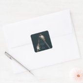 Boho florale piramide: structurele bruiloft vierkante sticker (Envelop)