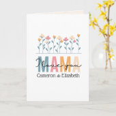 Boho florale roze moederdag kaart (Gele Bloem)