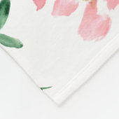 Boho florale roze pinda's gepersonaliseerde naam fleece deken (Hoek)