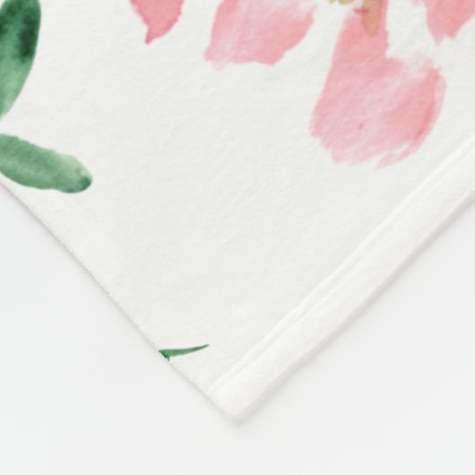 Boho florale roze pinda's gepersonaliseerde naam fleece deken (Hoek)