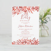 Boho florale terracotta waterverf baby shower kaart (Staand voorkant)