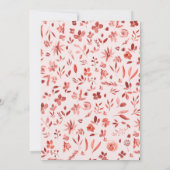 Boho florale terracotta waterverf baby shower kaart (Achterkant)