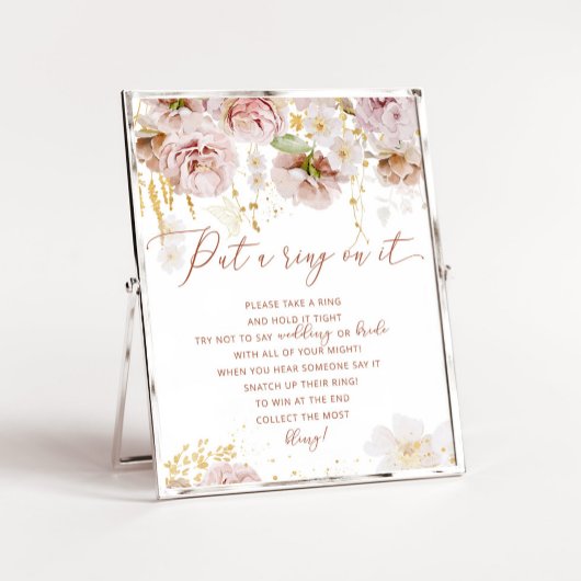 Boho florale tuin zegt geen vrijgezellenfeest poster