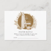 Boho Florals Baby shower Diaper Raffle Informatiekaartje (Voorkant)