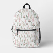 Boho Florals Bedrukte Rugzak (Voorkant)