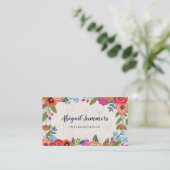 Boho Florals - Berken & Kalligrafie Script Visitekaartje (Staand voorkant)