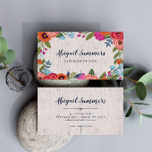 Boho Florals - Berken & Kalligrafie Script Visitekaartje