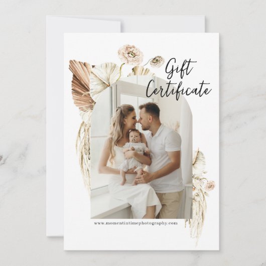 Boho Florals | Boogfoto | Fotografie cadeau Kaart (Voorkant)