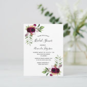 Boho florals bridal doucheuitnodiging briefkaart (Staand voorkant)