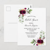 Boho florals bridal doucheuitnodiging briefkaart (Voorkant / Achterkant)