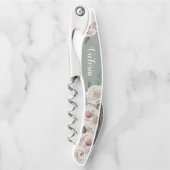 Boho Florals Calligraphy Bridesmaid Name Favor Kurkentrekker (Voorkant)