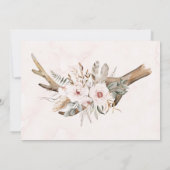 Boho Florals & Deer Antlers Arrows Weddenschap RSV Kaart (Achterkant)