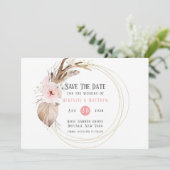 Boho Florals & Deer Antlers sparen de Datumkaarten Kaart (Staand voorkant)