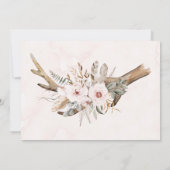 Boho Florals & Deer Antlers sparen de Datumkaarten Kaart (Achterkant)