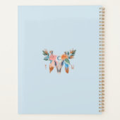 Boho Florals & Feather Blue & White Lace Planner (Achterkant)