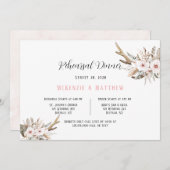 Boho Florals met Deer Antlers repetitief diner Kaart (Voorkant / Achterkant)