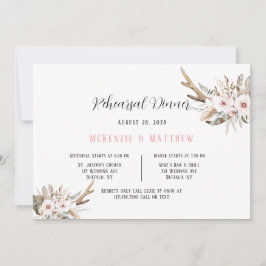 Boho Florals met Deer Antlers repetitief diner Kaart