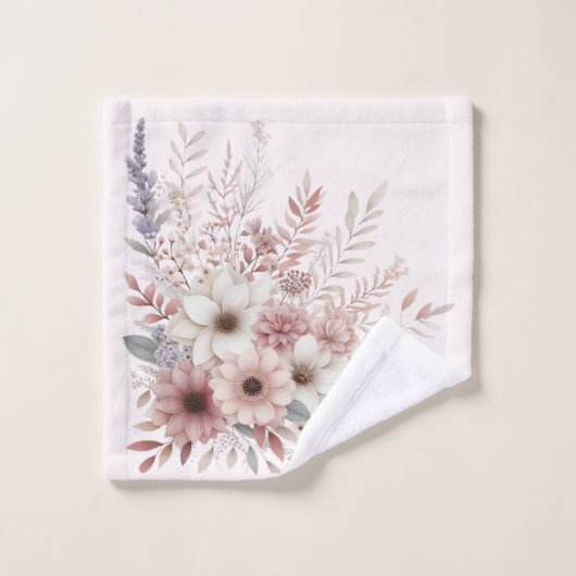 Boho Florals met een blos van roze Bad Handdoek (Wasdoekje)