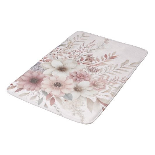 Boho Florals met een blos van roze Badmat (Gekanteld)