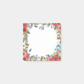 Boho Florals - Monogram Post-it® Notes (Voorkant)