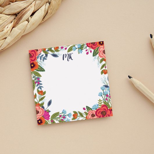 Boho Florals - Monogram Post-it® Notes