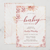 Boho Florals Neutral Baby shower Bohemian Orchid Kaart (Voorkant / Achterkant)
