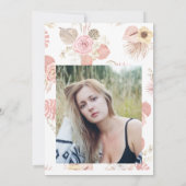 Boho Florals Personalized Sweet 16 Birthday Kaart (Achterkant)