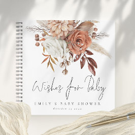Boho Florals wensen voor Baby shower gastenboek Notitieboek