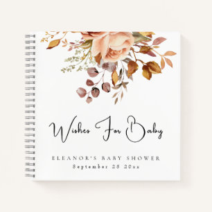 Boho Florals wensen voor Baby shower gastenboek Notitieboek