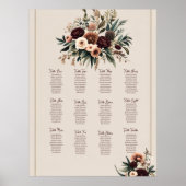 Boho Florals Zitplaatskaart Poster (Voorkant)