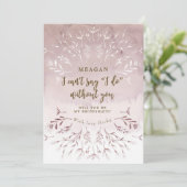 Boho Florial paarse wil je mijn bruidsmeisje zijn Kaart (Staand voorkant)