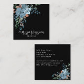 Boho Florist Botanical op zwart Vierkante Visitekaartje (Voorkant / Achterkant)