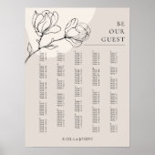 Boho Flower Alfabetical Seattle Chart Sign Poster (Voorkant)