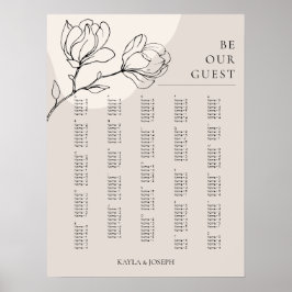 Boho Flower Alfabetical Seattle Chart Sign Poster