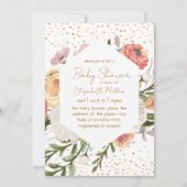  Boho Flower Baby in bloei Baby shower Kaart (Voorkant)