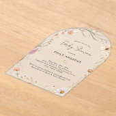 Boho Flower Baby Shower  Acryl Uitnodigingen (Laagn)