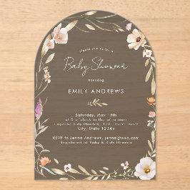 Boho Flower Baby Shower  Acryl Uitnodigingen