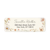 Boho Flower Baby Shower Etiket (Voorkant)