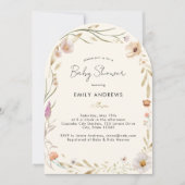 Boho Flower Baby shower Invitation Kaart (Voorkant)
