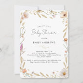 Boho Flower Baby shower Kaart (Voorkant)